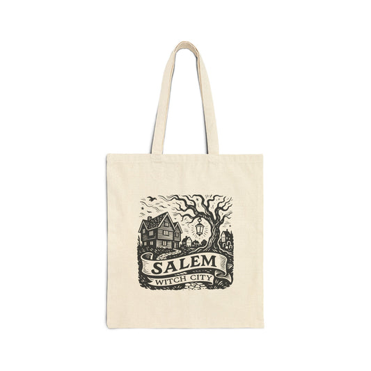 Salem Massachusetts Vintage Witchy Tote — The House Of Seven Gables Tote Bag